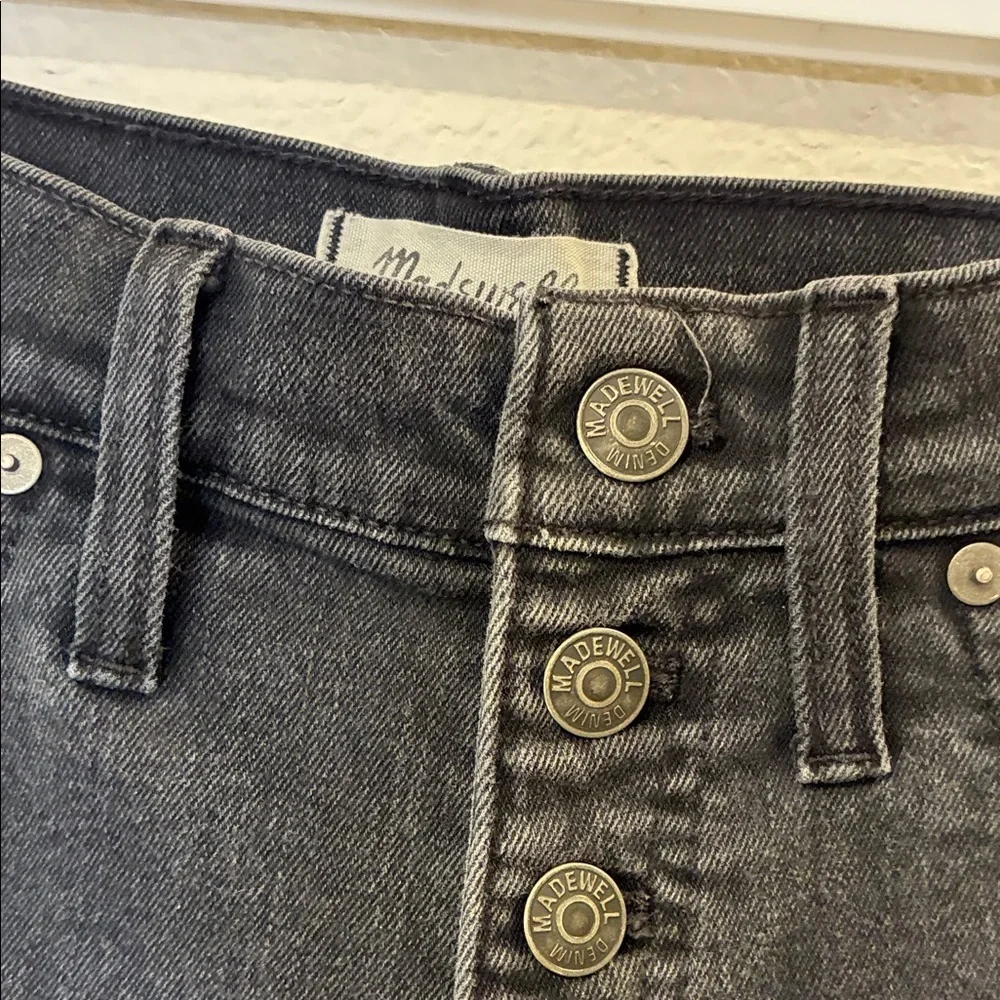 Madewell Charcoal Button-Fly Denim Shorts